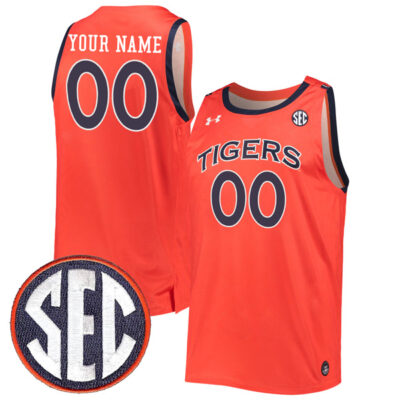 Custom Auburn Tigers Basketball Orange Alternate Jersey - All Stitched