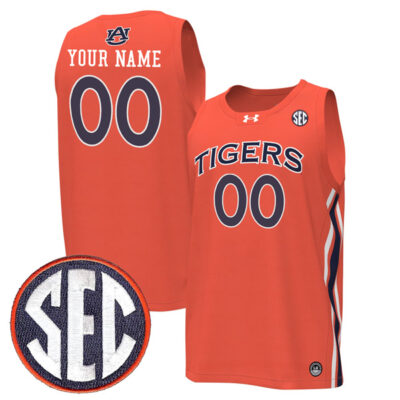 Custom Auburn Tigers Basketball Orange Jersey - All Stitched