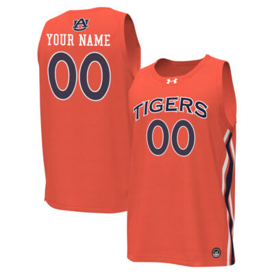 Custom Auburn Tigers College Basketball Orange Jersey - All Stitched