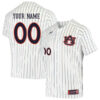 Custom Auburn Tigers College Baseball White Pinstripe Jersey - All Stitched
