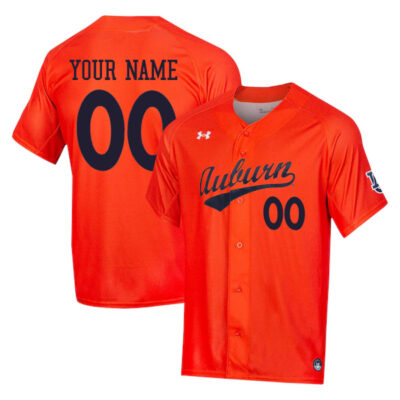 Custom Auburn Tigers College Baseball Orange Jersey - All Stitched