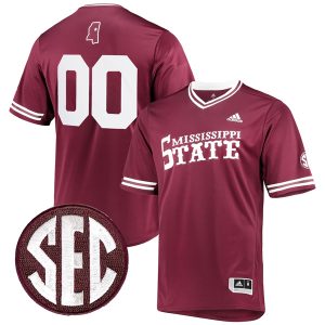 Custom Mississippi State Bulldogs Maroon Baseball Jersey - All Stitched