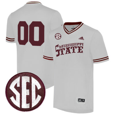 Custom Mississippi State Bulldogs White Baseball Jersey - All Stitched