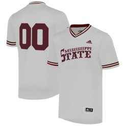 Alternative view of Custom Mississippi State Bulldogs White Baseball Jersey - All Stitched