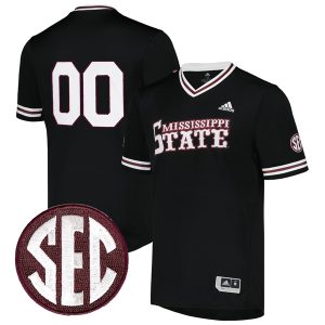 Custom Mississippi State Bulldogs Black Baseball Jersey - All Stitched