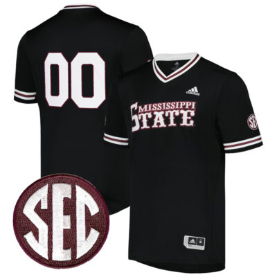 Custom Mississippi State Bulldogs Black Baseball Jersey - All Stitched