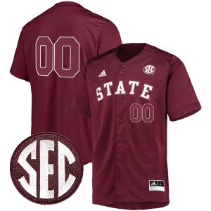 Custom Mississippi State Bulldogs Maroon Baseball Jersey - All Stitched