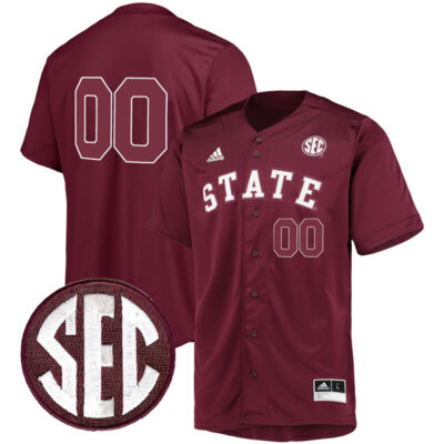Custom Mississippi State Bulldogs Maroon Baseball Jersey - All Stitched