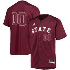 Alternative view of Custom Mississippi State Bulldogs Maroon Baseball Jersey - All Stitched