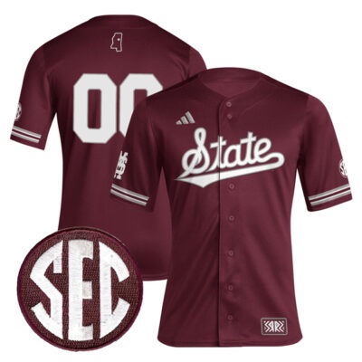 Custom Mississippi State Bulldogs Retro Maroon Baseball Jersey - All Stitched