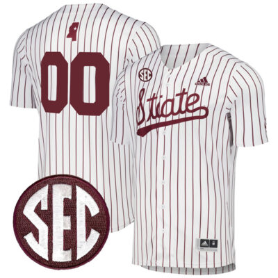 Custom Mississippi State Bulldogs Pinstripe Baseball Jersey - All Stitched