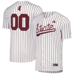 Alternative view of Custom Mississippi State Bulldogs Pinstripe Baseball Jersey - All Stitched