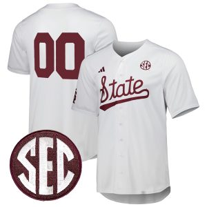 Custom Mississippi State Bulldogs White Baseball Jersey - All Stitched