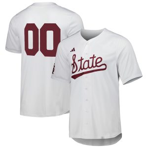 Custom Mississippi State Bulldogs Baseball White Jersey - All Stitched