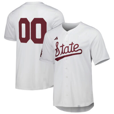 Custom Mississippi State Bulldogs Baseball White Jersey - All Stitched