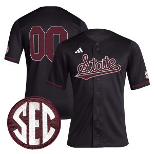 Custom Mississippi State Bulldogs Black Baseball Jersey - All Stitched