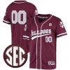 Custom Mississippi State Bulldogs Baseball Colosseum Maroon Jersey - All Stitched