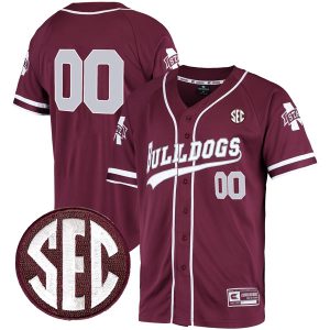 Custom Mississippi State Bulldogs Baseball Colosseum Maroon Jersey - All Stitched