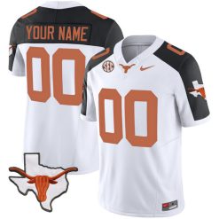 Custom Texas Longhorns Football White Reverse Vapor F.U.S.E Limited Jersey - All Stitched