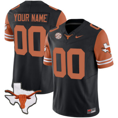 Custom Texas Longhorns Football Orange Sleeve Vapor F.U.S.E Limited Jersey - All Stitched