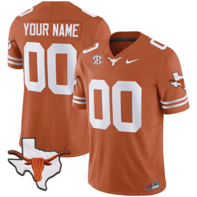 Custom Texas Longhorns Football Orange Home Vapor F.U.S.E Limited Jersey - All Stitched