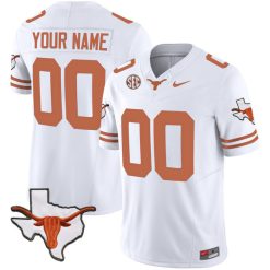 Custom Texas Longhorns Football White Away Vapor F.U.S.E Limited Jersey - All Stitched