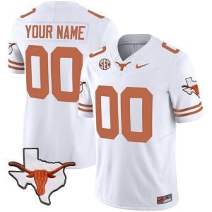 Custom Texas Longhorns Football White Away Vapor F.U.S.E Limited Jersey - All Stitched