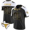 Custom Texas Longhorns Football Alternate Black Gold Jersey - All Stitched