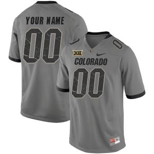 Custom Colorado Buffaloes Football Grey Alternate Jersey - All Stitched
