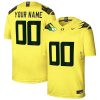 Custom Oregon Ducks Football Yellow Alternate Jersey - All Stitched