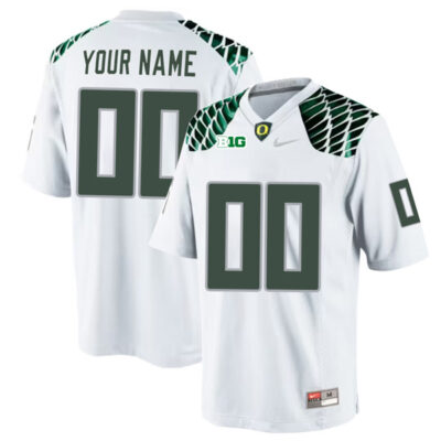 Custom Oregon Ducks Football White Mighty Oregon Jersey - All Stitched
