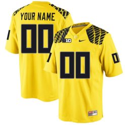 Custom Oregon Ducks Football Yellow Mighty Oregon Jersey - All Stitched
