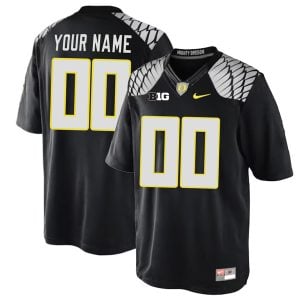 Custom Oregon Ducks Football Black Mighty Oregon Jersey - All Stitched