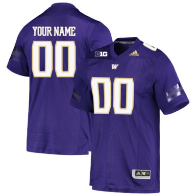 Custom Washington Huskies Football Purple Premier Jersey - All Stitched