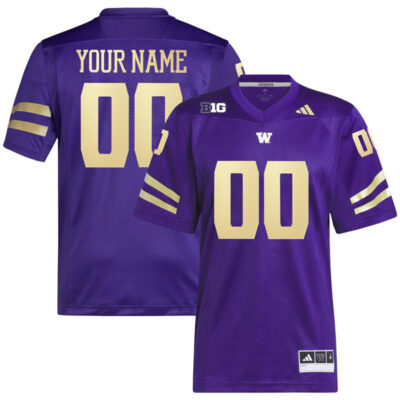 Custom Washington Huskies Football Alternate Purple Premier Jersey - All Stitched