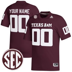 Custom Texas A&M Aggies Football Maroon Premier Jersey - All Stitched