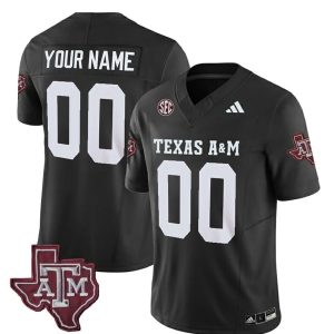 Custom Texas A&M Aggies Football Black Vapor F.U.S.E Limited Jersey - All Stitched