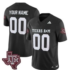 Custom Texas A&M Aggies Football Black Vapor Limited Jersey - All Stitched