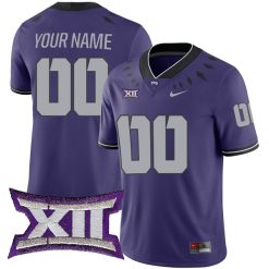 Custom TCU Horned Frogs Football Purple Home Game Jersey - All Stitched