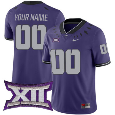 Custom TCU Horned Frogs Football Purple Home Game Jersey - All Stitched