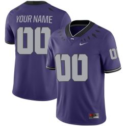 Custom TCU Horned Frogs Football Purple Home Game Jersey - All Stitched
