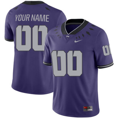 Custom TCU Horned Frogs Football Purple Home Game Jersey - All Stitched
