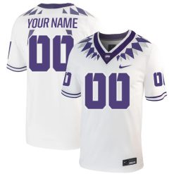 Custom TCU Horned Frogs Football White Away Game Jersey - All Stitched