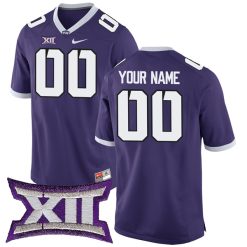 Custom TCU Horned Frogs Football Purple Jersey - All Stitched