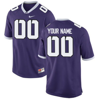 Custom TCU Horned Frogs Football Purple Jersey - All Stitched