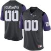 Custom TCU Horned Frogs Football Anthracite Jersey - All Stitched