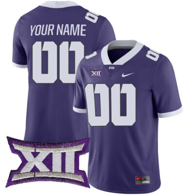Custom TCU Horned Frogs Football Purple Game Jersey - All Stitched