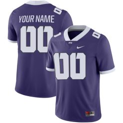 Custom TCU Horned Frogs Football Purple Game Jersey - All Stitched