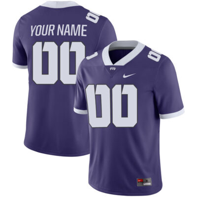 Custom TCU Horned Frogs Football Purple Game Jersey - All Stitched