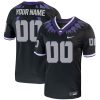 Custom TCU Horned Frogs Football Black Alternate Game Jersey - All Stitched